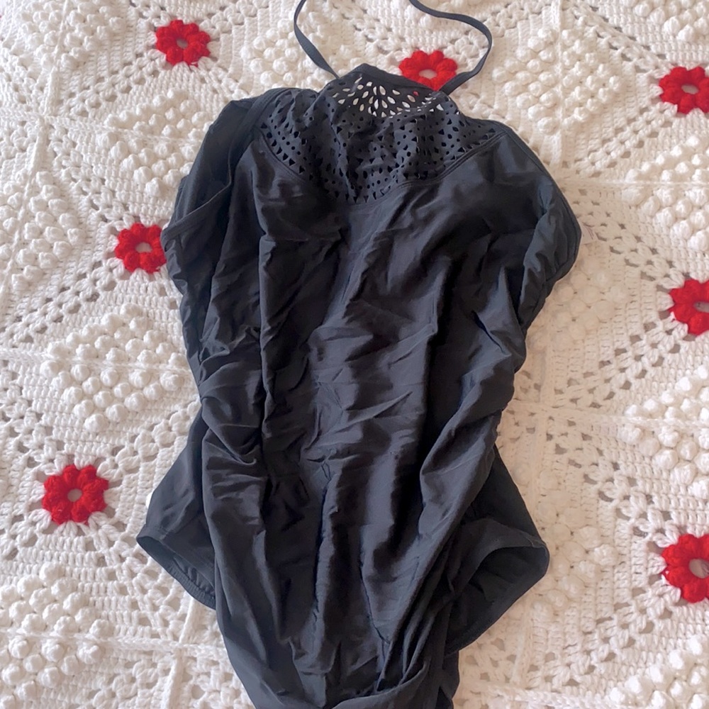Merona black halter one piece